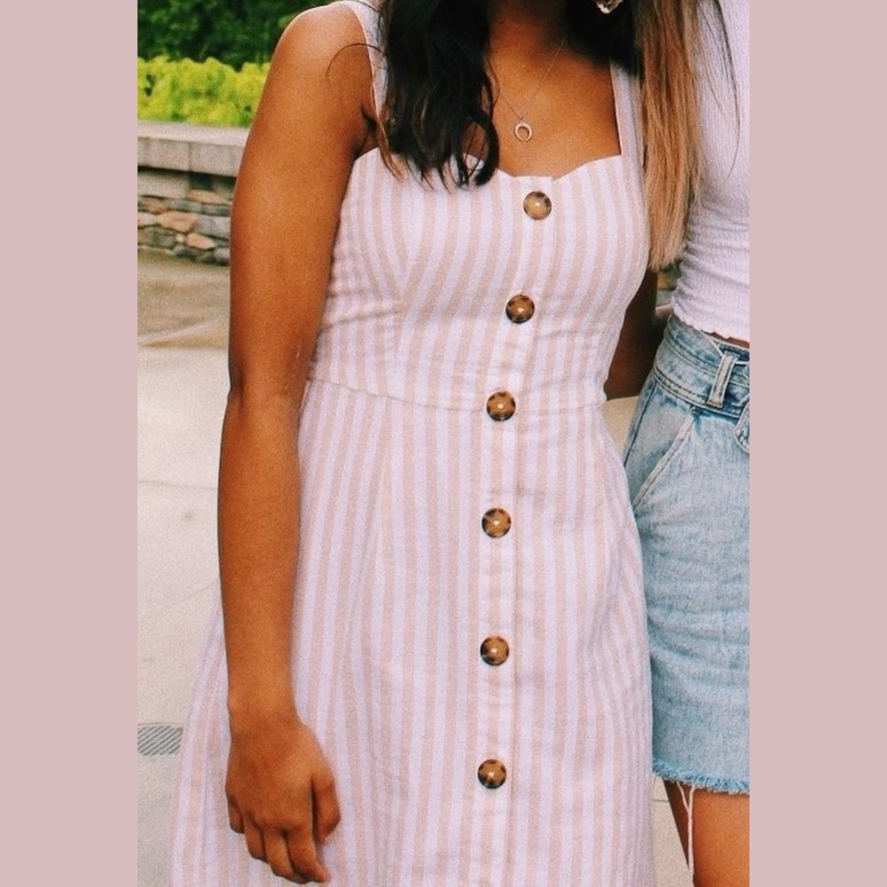 Abercrombie & Fitch Pink Striped Mini Dress